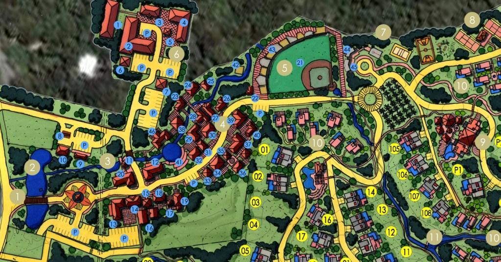 La Selva Village site plan, green sustainable, LEED, fresh markets, biking trail